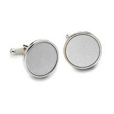 Round best sale silver cufflinks