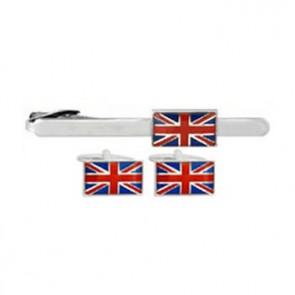 Select Gifts Staffordshire County England Flag Cufflinks Tie Clip Box Gift Set
