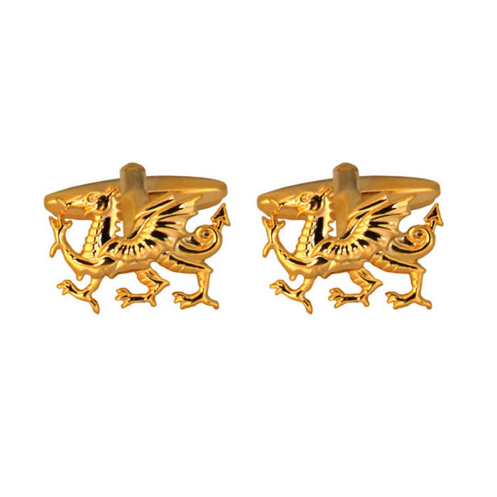 Wales Welsh Flag Antique Bronze Cufflinks