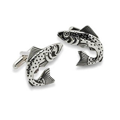 Kiola Designs Silver Toned Halibut Flat Fish Cufflinks 